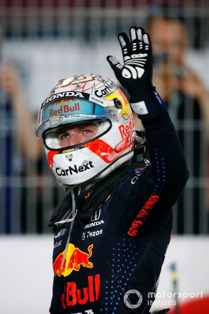Segundo lugar Max Verstappen, Red Bull Racing en Parc Ferme