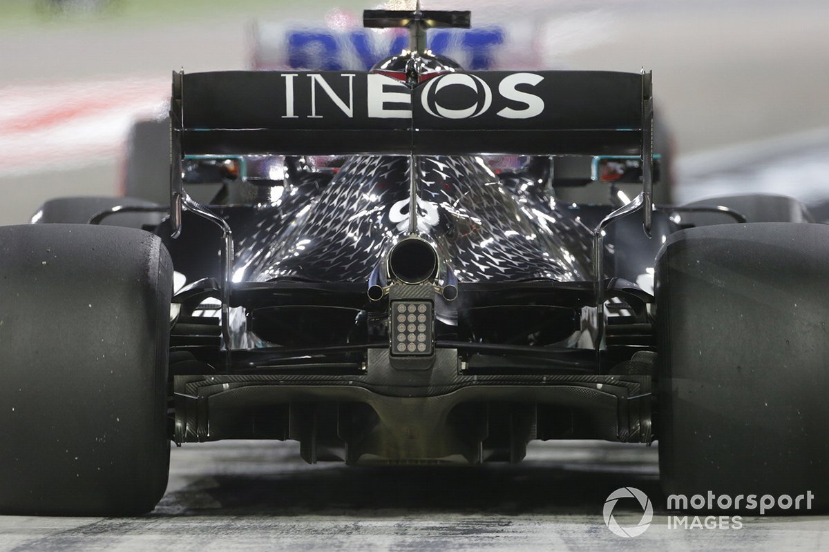 George Russell, Mercedes F1 W11 rear detail