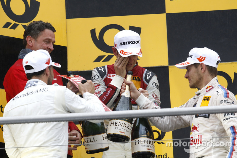 Podium: Gary Paffett Mercedes-AMG Team HWA, Mercedes-AMG C63 DTM, Jamie Green, Audi Sport Team Rosberg, Audi RS 5 DTM and Marco Wittmann, BMW Team RMG, BMW M4 DTM