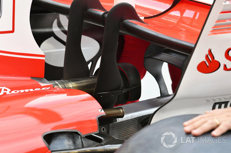 Vue détaillée de l'aileron arrière de la Ferrari SF70H