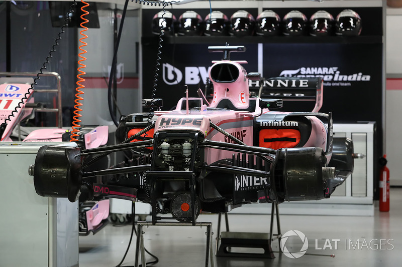 Sahara Force India VJM10 in the garage