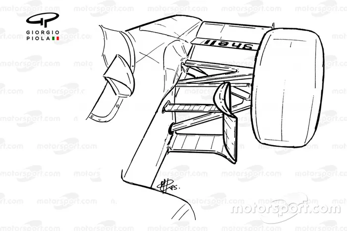 McLaren MP4-2B 1985 turning vane detail