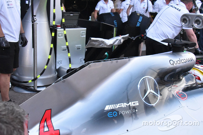Mercedes AMG F1 W09 rear bodywork detail