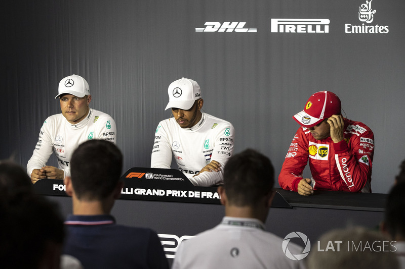 Valtteri Bottas, Mercedes-AMG F1, Lewis Hamilton, Mercedes-AMG F1 and Sebastian Vettel, Ferrari in the Press Conference