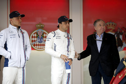 Valtteri Bottas, Williams, und Felipe Massa, Williams, mit Jean Todt, President, FIA-Präsident