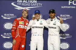 Polesitter Valtteri Bottas, Mercedes AMG F1, tweede plaats Lewis Hamilton, Mercedes AMG F1, derde pl