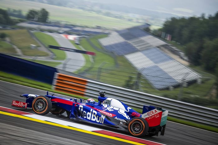 Marc Marquez drives a Toro Rosso F1