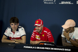 Charles Leclerc, Sauber, Sebastian Vettel, Ferrari and Lewis Hamilton, Mercedes-AMG F1 in the Press Conference