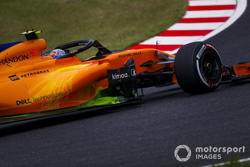 Lando Norris, McLaren MCL33 con Parafina