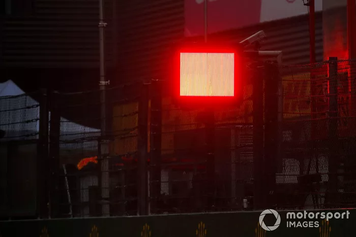 Luz roja que indica la interrupción de la sesión
