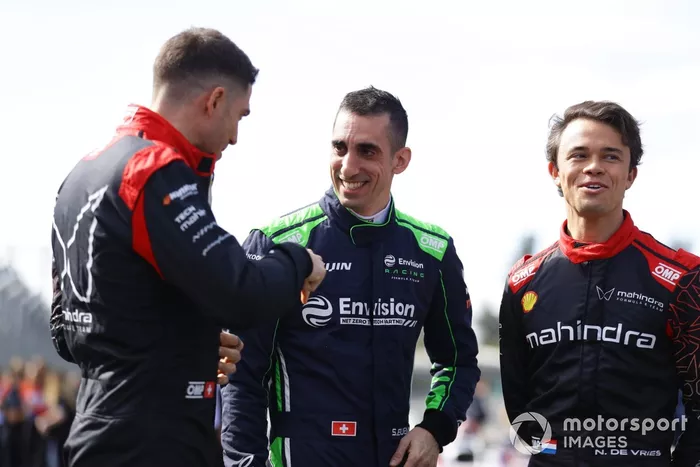 Sebastien Buemi, Envision Racing, Edoardo Mortara, Mahindra Racing, Nyck de Vries, Mahindra Racing