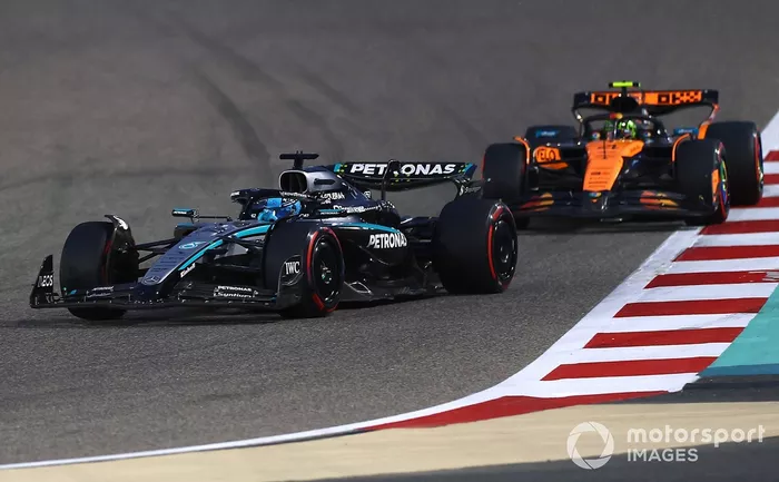 Lando Norris, McLaren, George Russell, Mercedes