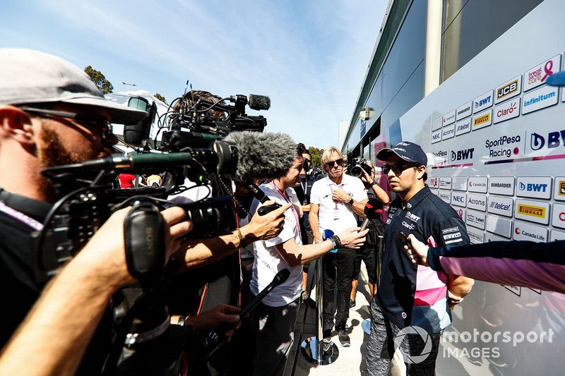 Sergio Perez, Racing Point, parla con la stampa