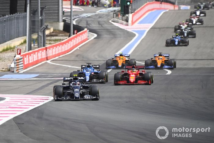 Pierre Gasly, AlphaTauri AT02, Charles Leclerc, Ferrari SF21, Fernando Alonso, Alpine A521, Lando Norris, McLaren MCL35M, Daniel Ricciardo, McLaren MCL35M