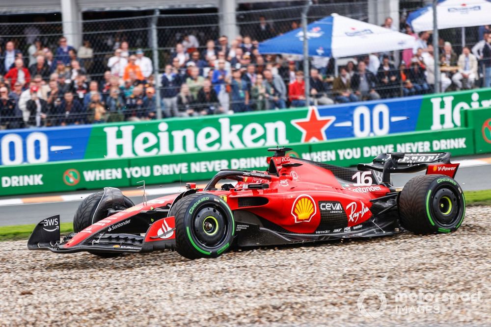 Charles Leclerc, Ferrari SF-23, in the gravel