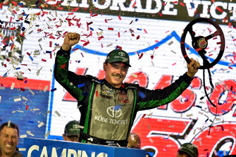 Brett Moffitt, Hattori Racing Enterprises, Toyota Tundra KOBE celebrates his win in Victory Lane