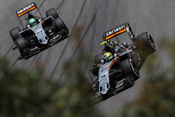 Sergio Perez, Sahara Force India F1 VJM09 voor teamgenoot Nico Hulkenberg, Sahara Force India F1 VJM