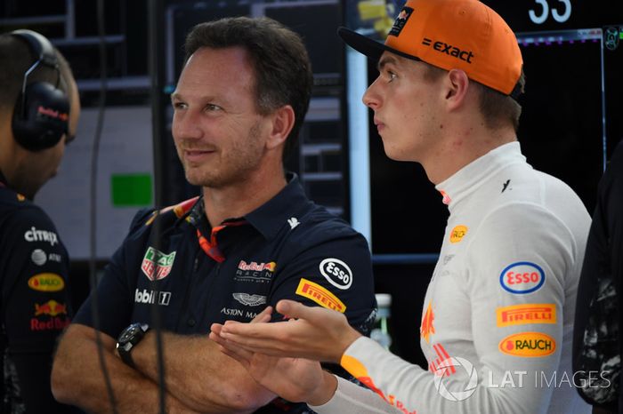 Max Verstappen, Red Bull Racing y Christian Horner, Red Bull Racing director del equipo