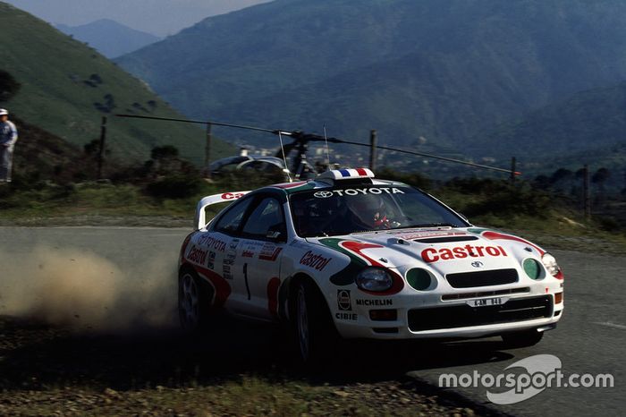 Didier Auriol, Denis Giraudet, Toyota Celica GT-4, en el Tour de Córcega 1995