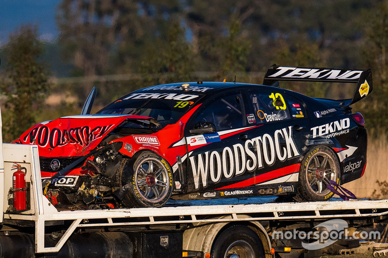 Will Davison, Tekno Autosports Holden car after his crash on the second lap