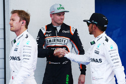 Polesitter Lewis Hamilton, Mercedes AMG F1 Team, tweede Nico Rosberg, Mercedes AMG F1 Team, derde Ni