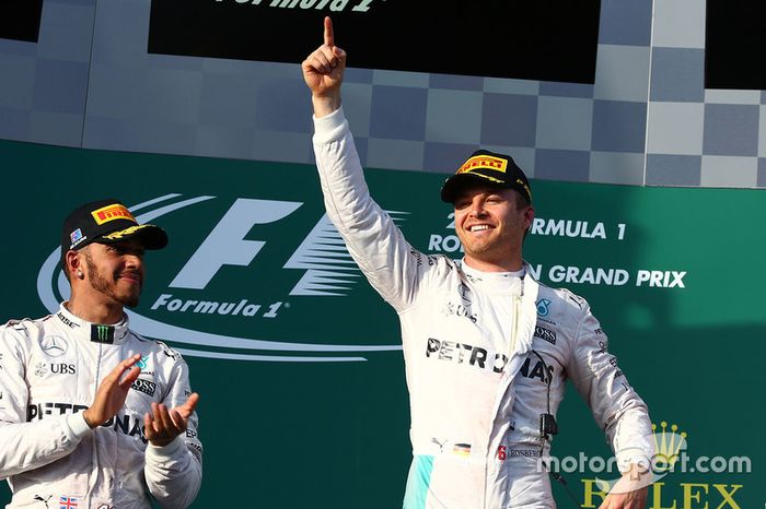 Podium: winner Nico Rosberg, Mercedes AMG F1 Team, second place Lewis Hamilton, Mercedes AMG F1 Team