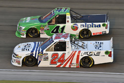 Justin Haley, GMS Racing, Chevrolet Silverado Fraternal Order Of Eagles and Ben Rhodes, ThorSport Racing, Ford F-150 Alpha