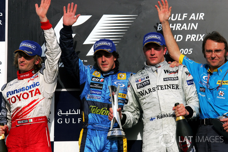 2005: 1. Fernando Alonso, 2. Jarno Trulli, 3. Kimi Räikkönen