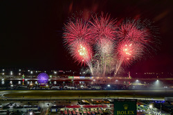 Track overview fireworks atmosphere