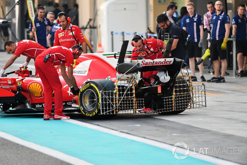 Kimi Räikkönen, Ferrari SF70H, Aerodynamik-Sensoren und Heckflügel