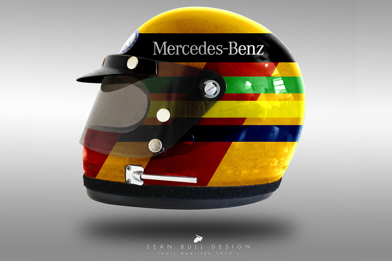 Casco concepto 1970 de Lewis Hamilton