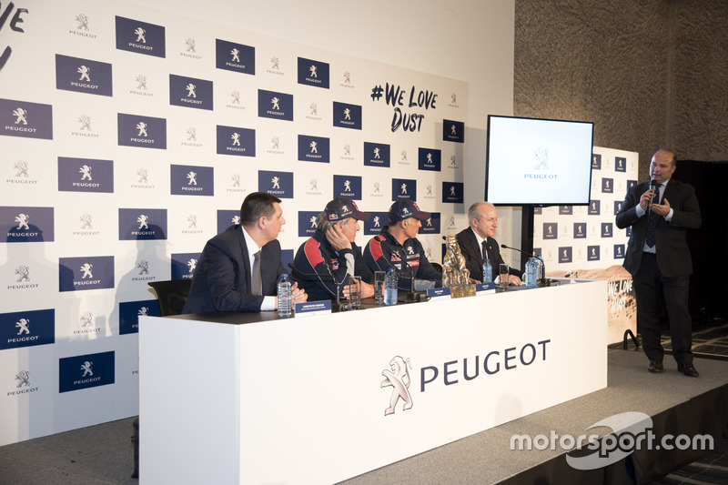 Carlos Sainz, Lucas Cruz, Peugeot Sport press conference