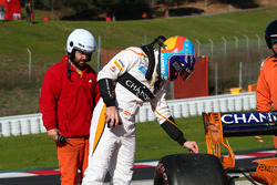 Fernando Alonso, McLaren MCL33 met motorprobleem