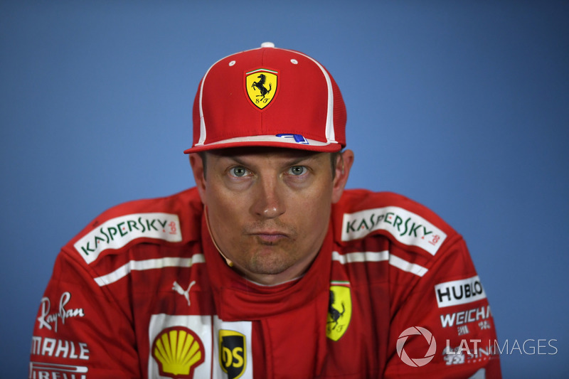 Kimi Raikkonen, Ferrari, nella conferenza stampa