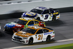 Paul Menard, Wood Brothers Racing Ford Fusion, Kyle Busch, Joe Gibbs Racing Toyota Camry, Chase Elli