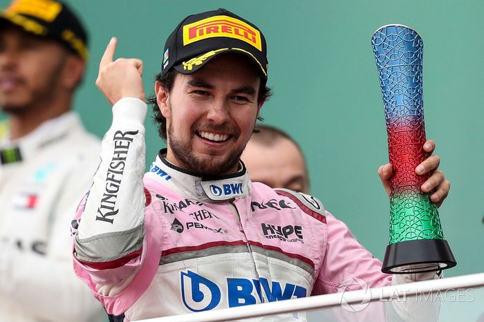 Podio: tercero, Sergio Perez, Force India