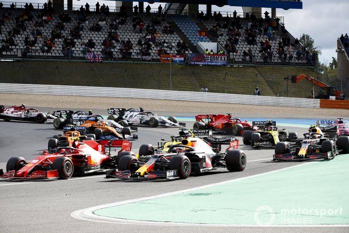 Charles Leclerc, Ferrari SF1000, Max Verstappen, Red Bull Racing RB16, Daniel Ricciardo, Renault F1 Team R.S.20, Esteban Ocon, Renault F1 Team R.S.20