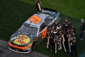 Noah Gragson, JR Motorsports, Chevrolet Camaro  celebrates his win