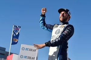 Race winner Ross Chastain, Chip Ganassi Racing, Chevrolet Camaro DC Solar