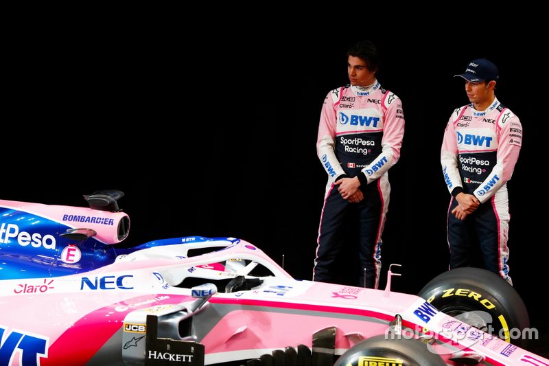 Sergio Perez, Racing Point, Lance Stroll, Racing Point at the livery launch