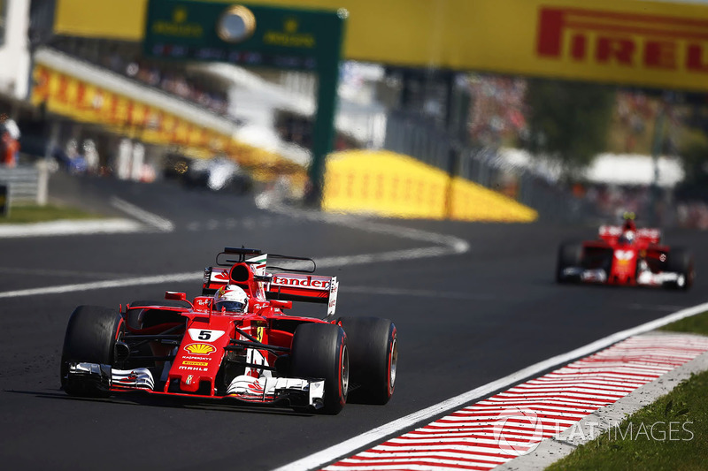 Sebastian Vettel, Ferrari SF70H, Kimi Raikkonen, Ferrari SF70H