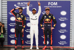 Polesitter Lewis Hamilton, Mercedes AMG F1, second place Max Verstappen, Red Bull Racing, third plac