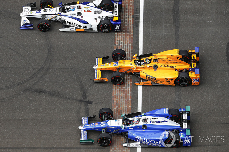 J.R. Hildebrand, Ed Carpenter Racing Chevrolet, Fernando Alonso, Andretti Autosport Honda, Takuma Sa