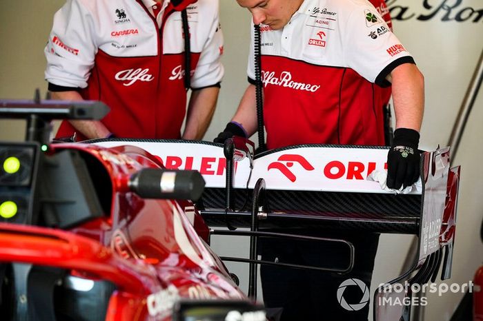 Alerón trasero del Alfa Romeo Racing C39 