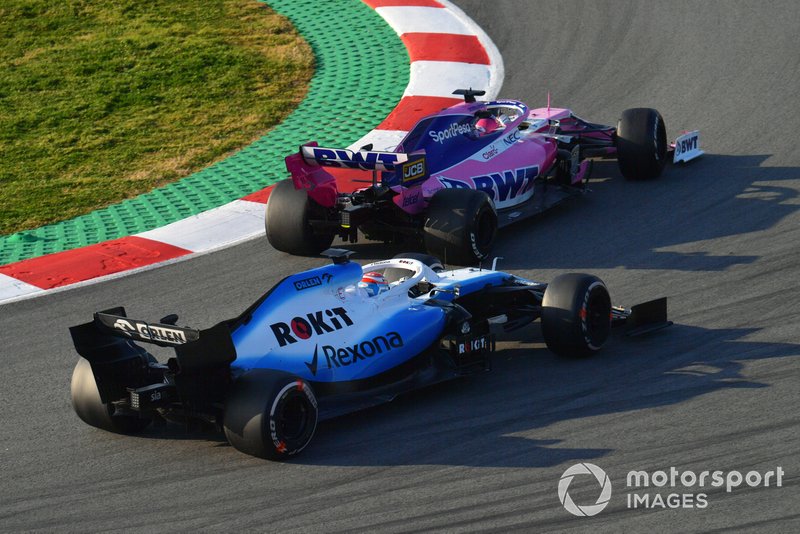 George Russell, Williams FW42 and Lance Stroll, SportPesa Racing Point F1 Team RP19