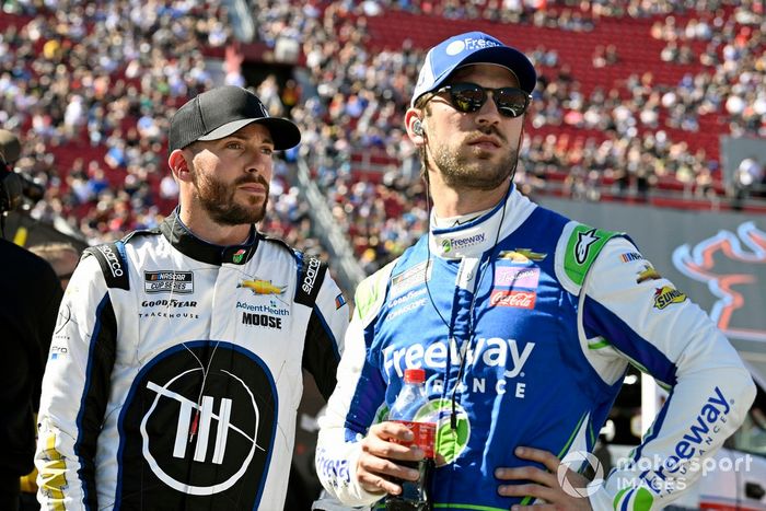 Ross Chastain, TrackHouse Racing, Chevrolet Camaro Howler Head and Daniel Suarez, TrackHouse Racing, Chevrolet Camaro Freeway Insurance