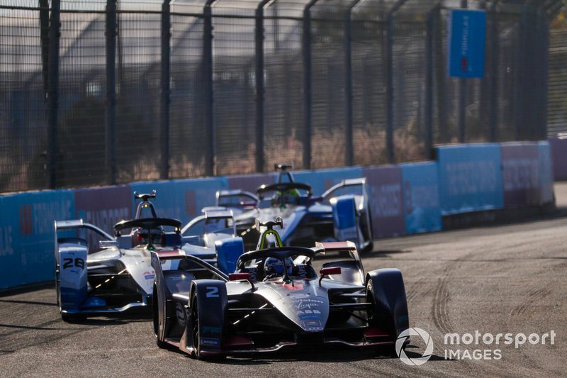 Sam Bird, Envision Virgin Racing, Audi e-tron FE05, Antonio Felix da Costa, BMW I Andretti Motorsports, BMW iFE.18, Alexander Sims, BMW I Andretti Motorsports, BMW iFE.18