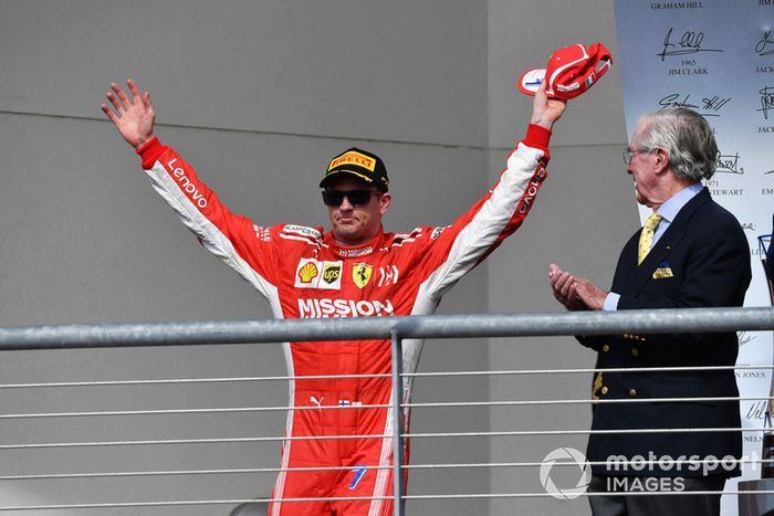 Podio: ganador de la carrera Kimi Raikkonen, Ferrari