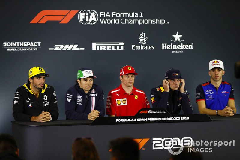 Карлос Сайнс-мол., Renault Sport F1 Team, Серхіо Перес, Racing Point Force India, Кімі Райкконен, Ferrari, Макс Ферстаппен, Red Bull Racing, П'єр Гаслі, Toro Rosso