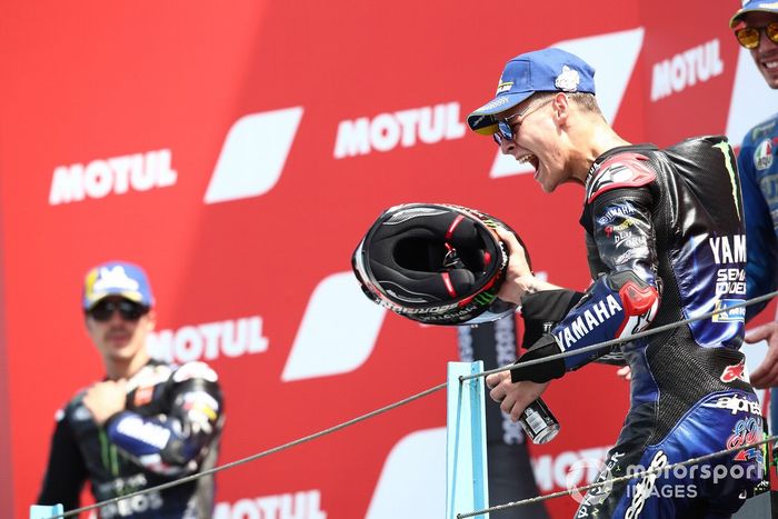 Podio: ganador de la carrera Fabio Quartararo, Yamaha Factory Racing